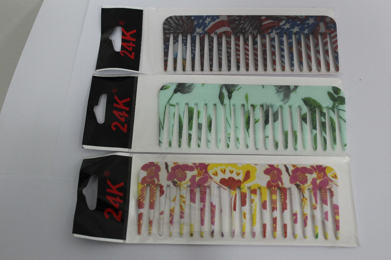 24K Pieptane Cu Dinti Lati Pentru Descurcare Portocaliu Cu Desing