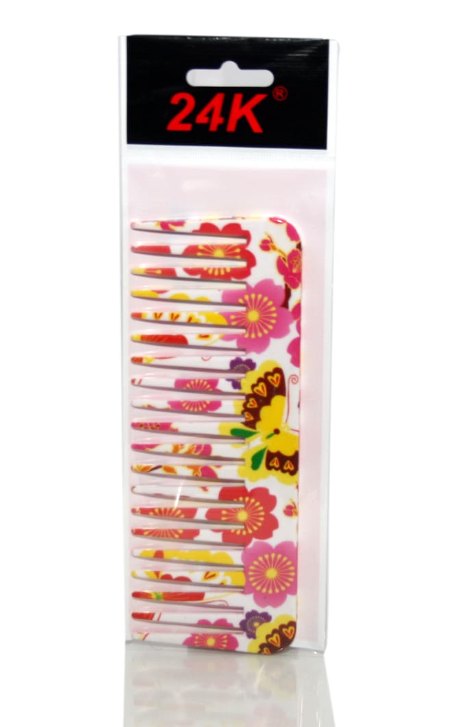 24K Pieptane Cu Dinti Lati Pentru Descurcare Portocaliu Cu Desing